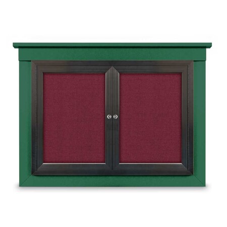 24x36 1-Door Enclosed Outdoor Letterboard,Hdr,Burgundy/Gold